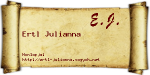 Ertl Julianna névjegykártya